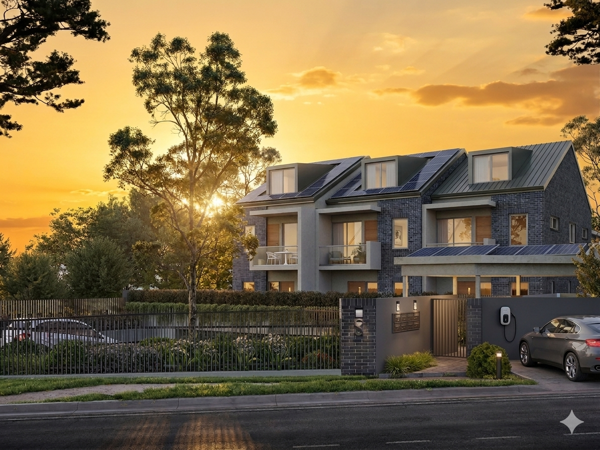 Solar installation on townhouses in NSW
